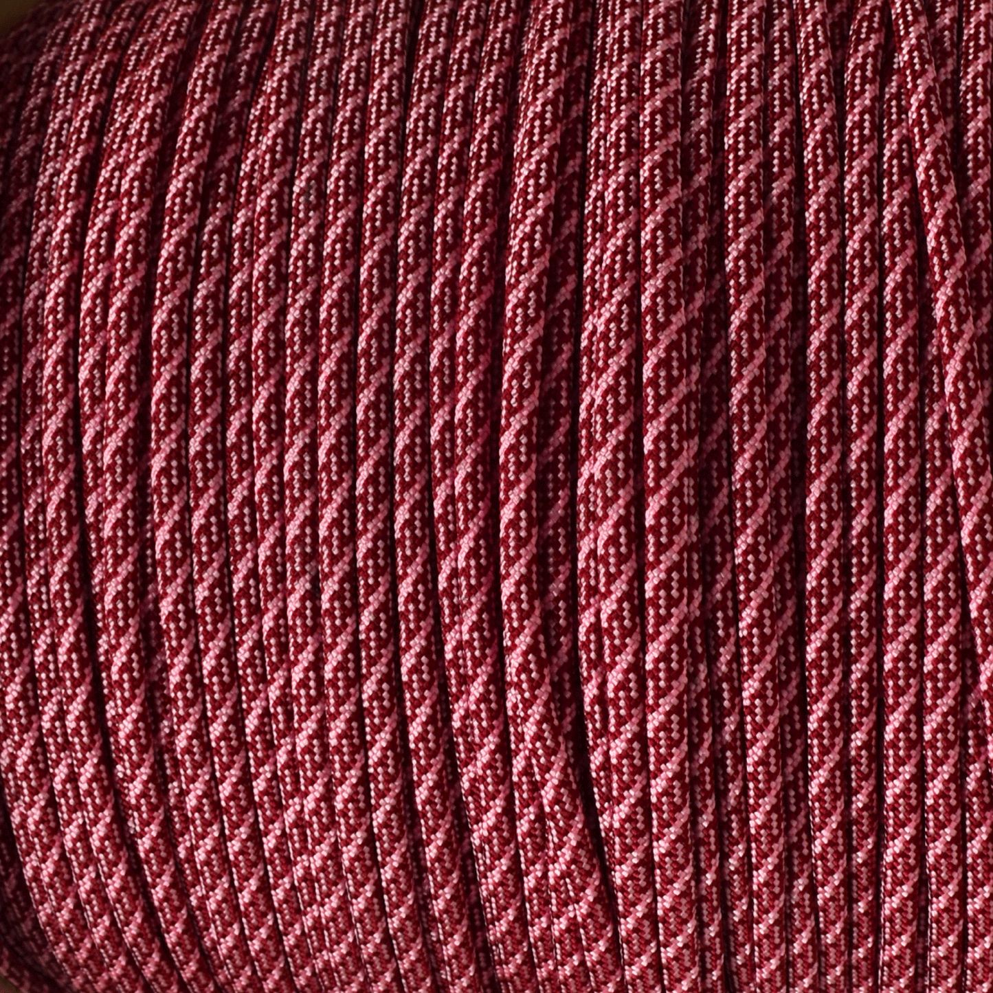 *550 Paracord Helix Burgundy with Rose Pink Made in the USA  Nylon/Nylon (1000 FT.)