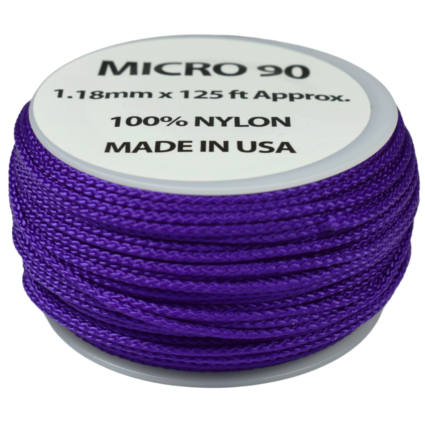 1.18 mm (3/64”) Micro Cord Acid Purple Made in the USA Nylon/Nylon (125 FT)