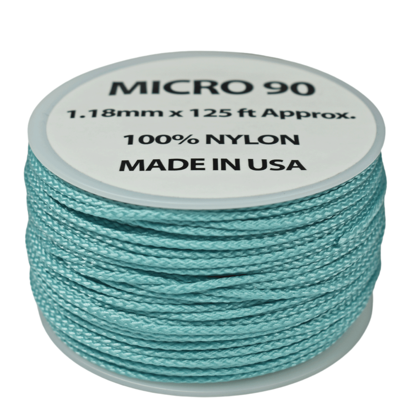 1.18 mm (3/64”) Micro Cord Turquoise Made in the USA Nylon/Nylon (125 FT).