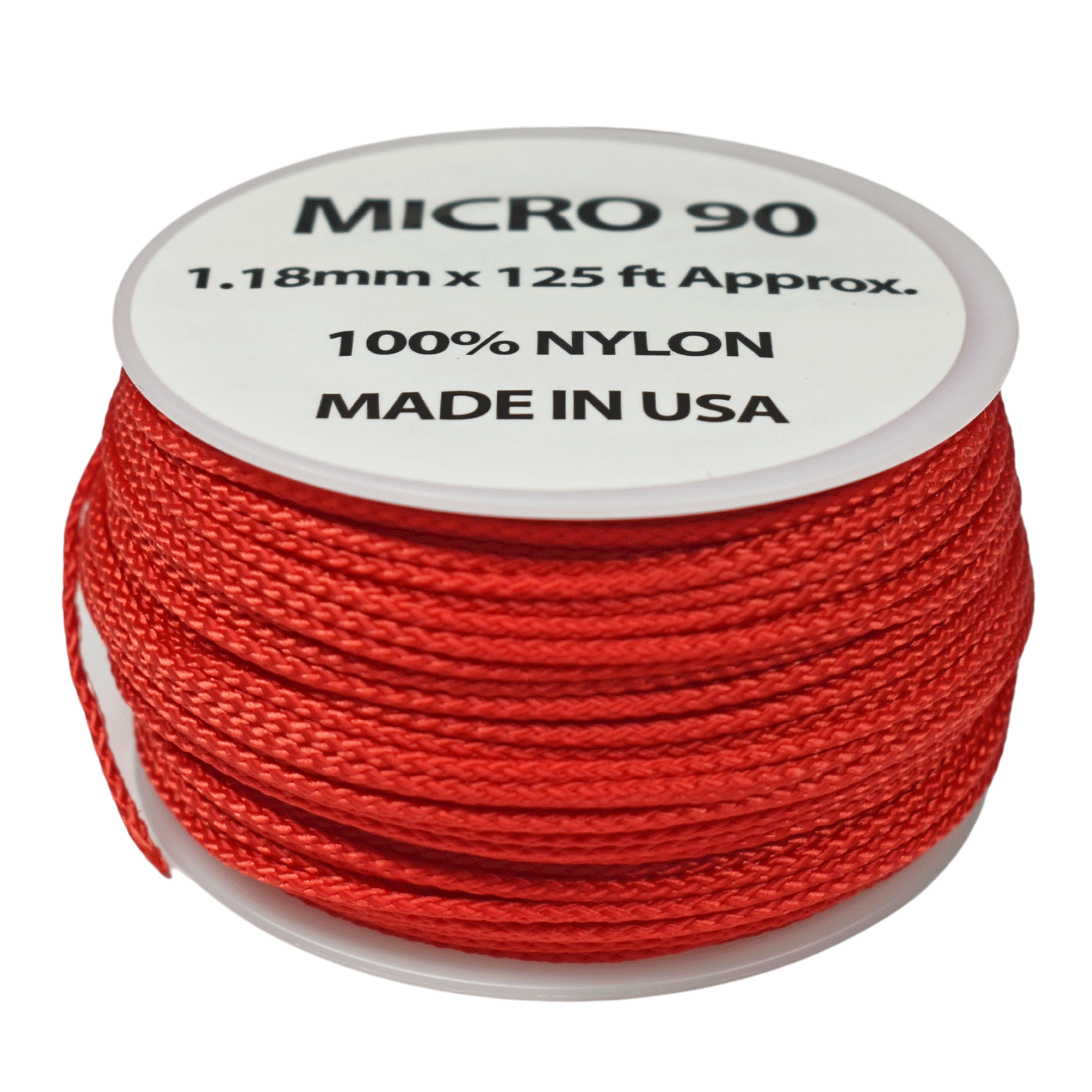 1.18 mm (3/64”) Micro Cord S1.12mm (3/64”) Scarlet Red Made in the USA Nylon/Nylon  (125 FT).