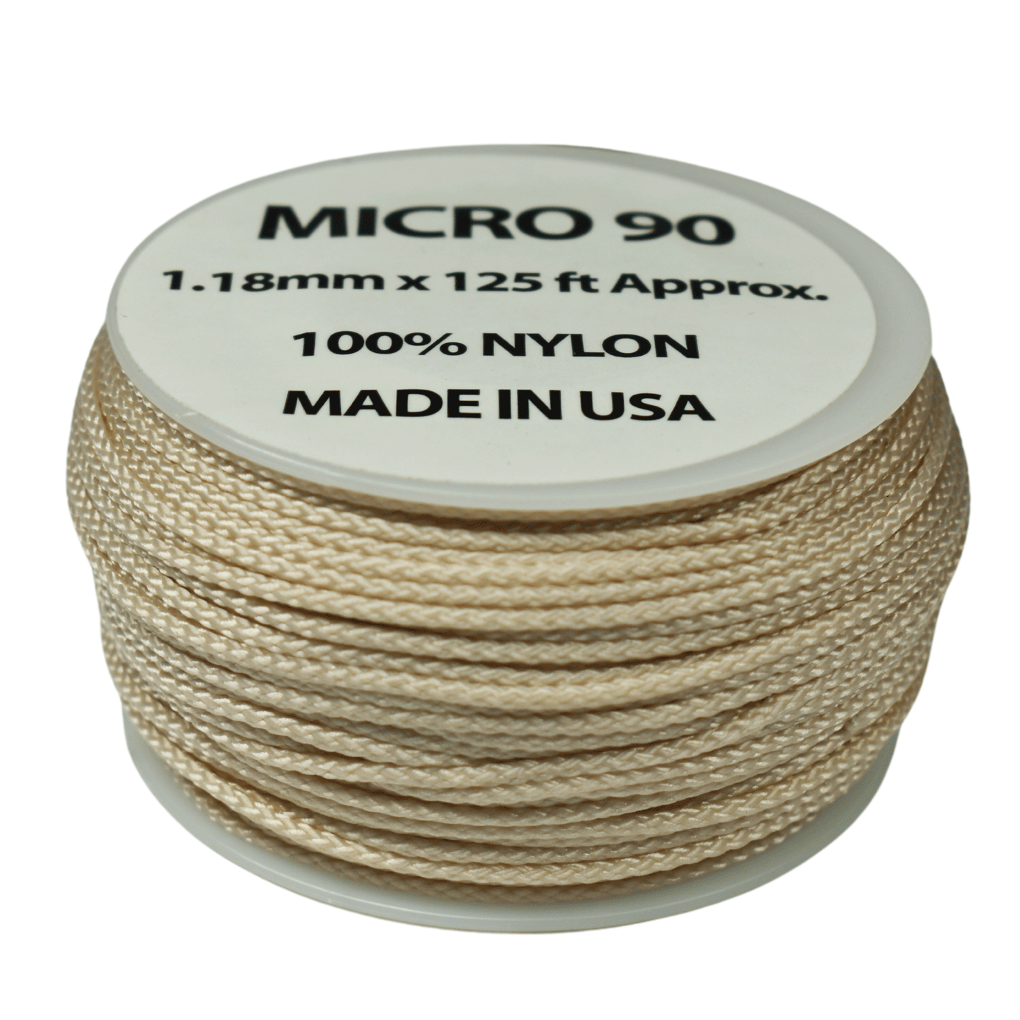 1.18 mm (3/64”) Micro Cord Cream Made in the USA Nylon/Nylon (125 FT).