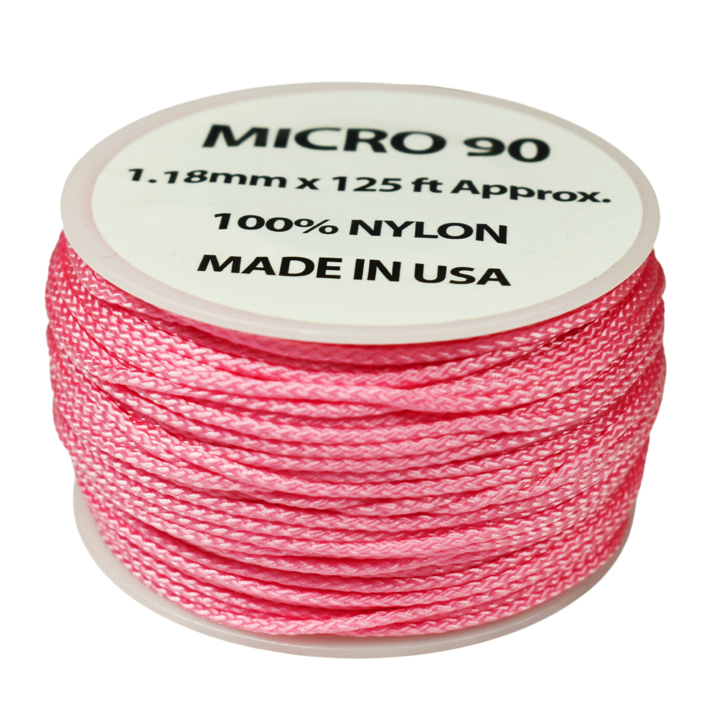 1.18 mm (3/64”) Micro Cord Rose Pink Made in the USA Nylon/Nylon (125 FT).