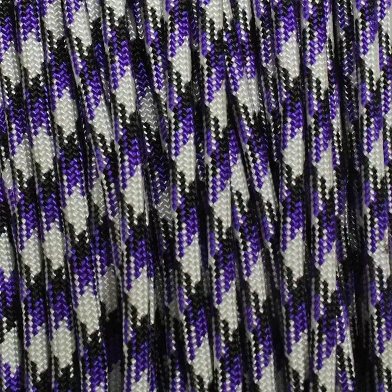 Urban-White with Black and Acid Purple 550 Paracord Made in the USA (100 FT.)  163- nylon/nylon paracord