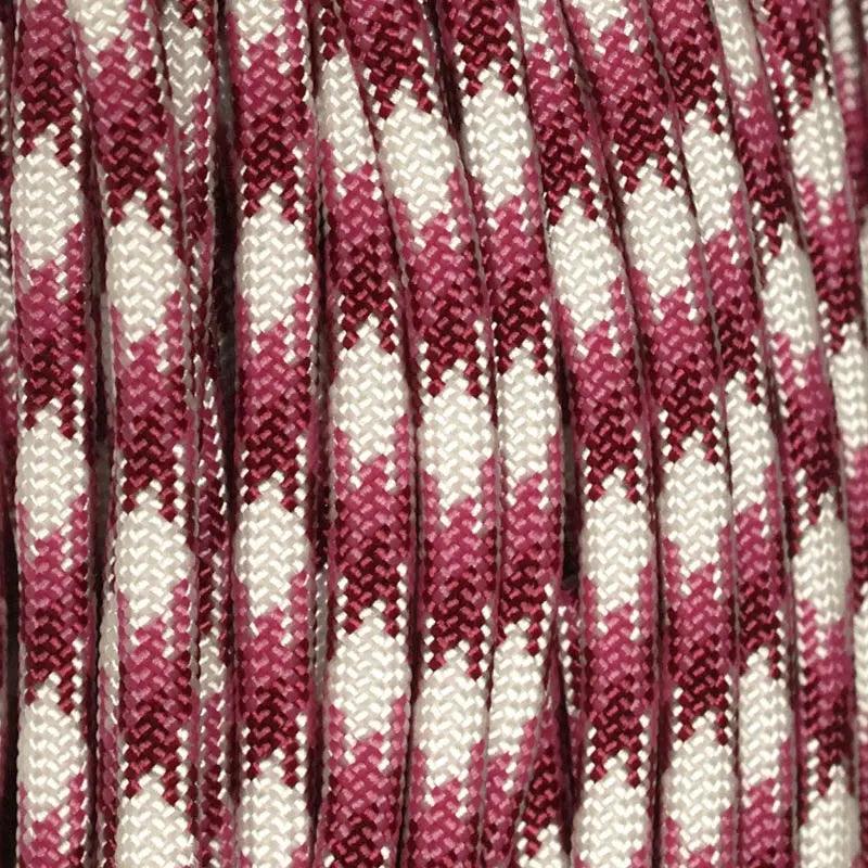 Urban-White with Fuchsia and Burgundy 550 Paracord Made in the USA (100 FT.)  163- nylon/nylon paracord