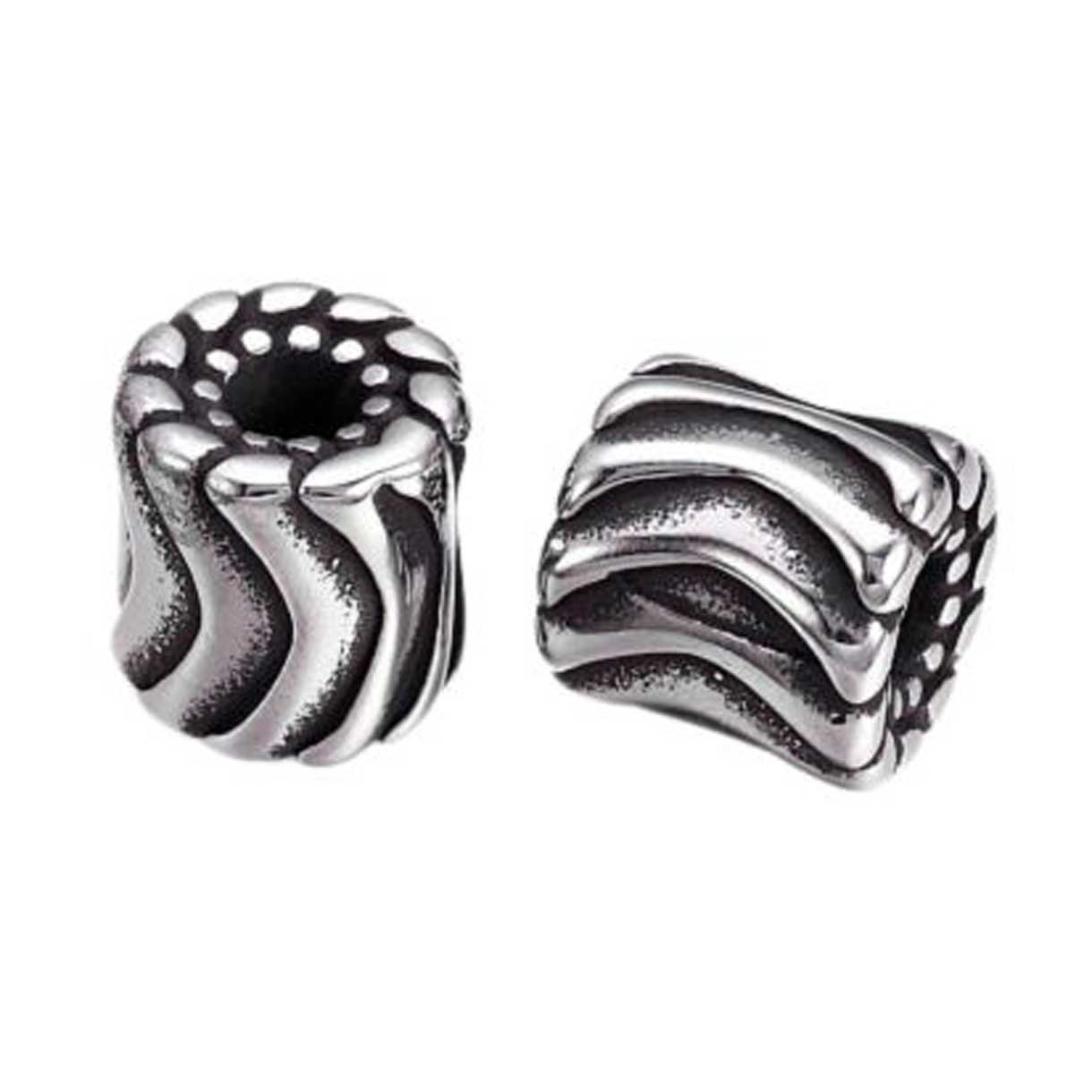 Warped Roller Metal Beads (2 Pack) 304 Stainless Steel