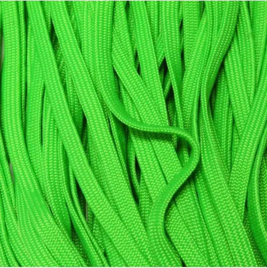 Whip Maker (WhipMaker) 3/16 Inch Neon Green Coreless Flat Nylon Cord Made in the USA  163- nylon/nylon paracord