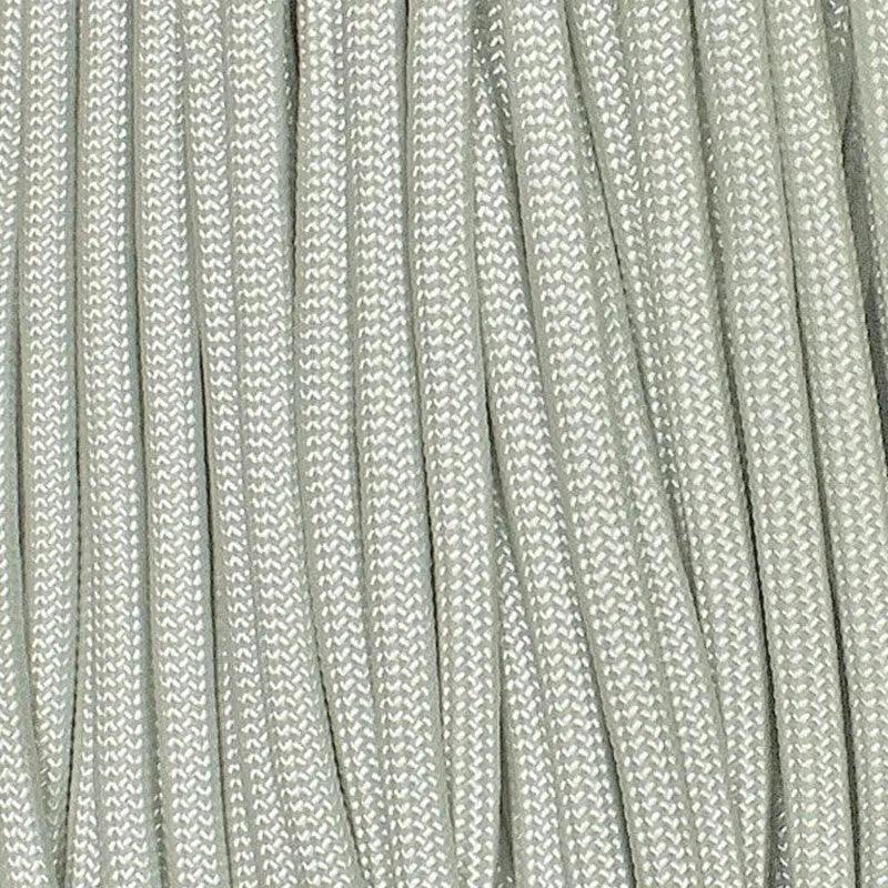 White with Silver Gray Stripes 550 Paracord Made in the USA (100 FT.)  paracordwholesale