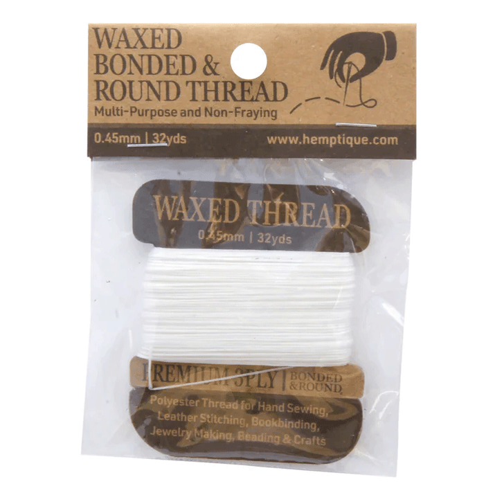 White Waxed Bonded Thread Card 162-271