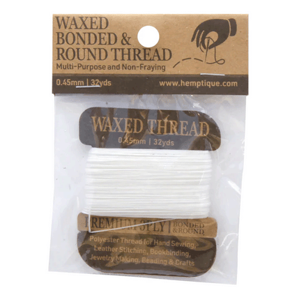 White Waxed Bonded Thread Card 162-271