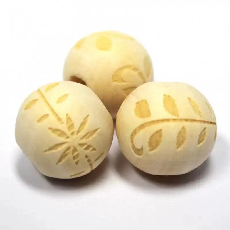 Wood Floral Bead (5 pack)  China