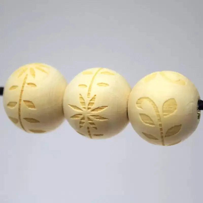 Wood Floral Bead (5 pack)  China