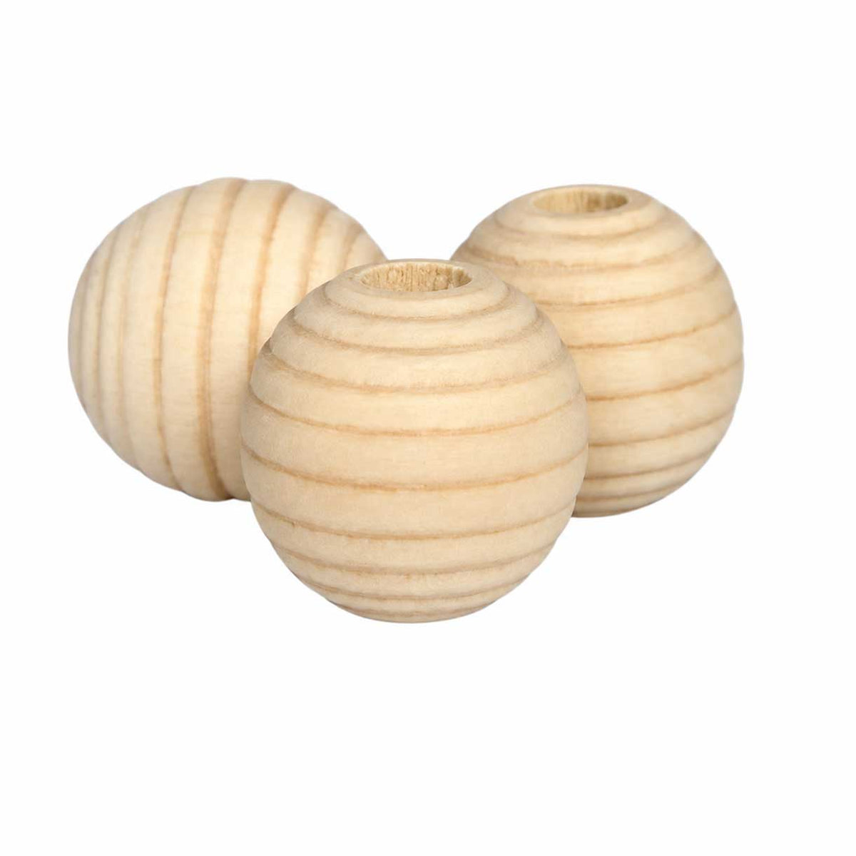Wood Beehive Bead (20 pack) China
