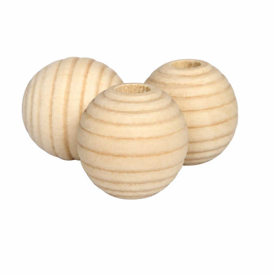 Wood Beehive Bead (20 pack) China