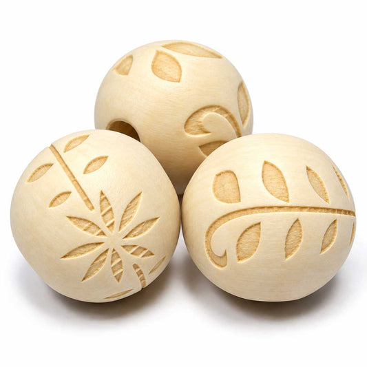 Wood Floral Bead (20 pack)