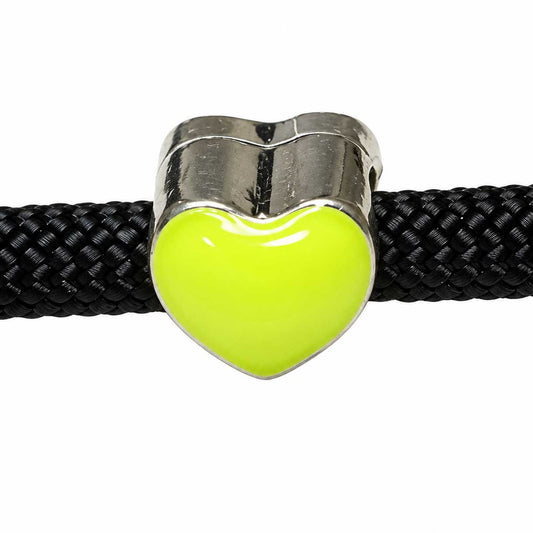 Yellow Enamel Heart Shaped Bead (5 Pack)