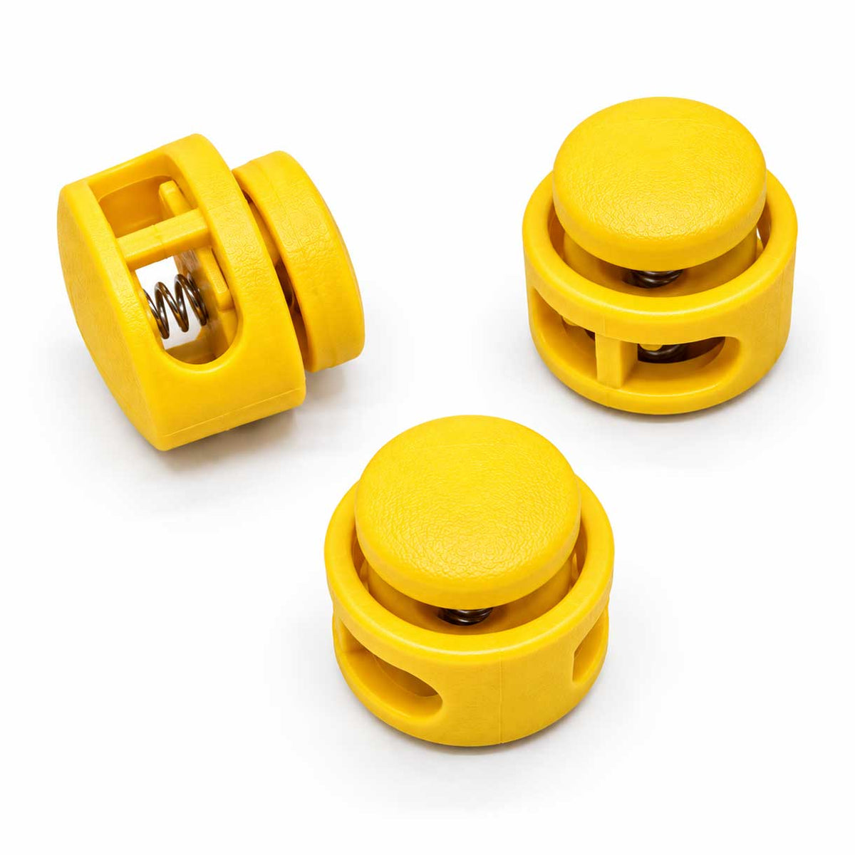 Yellow Nylon Round Double Hole Cord Lock/Stop (10 Pack) paracordwholesale