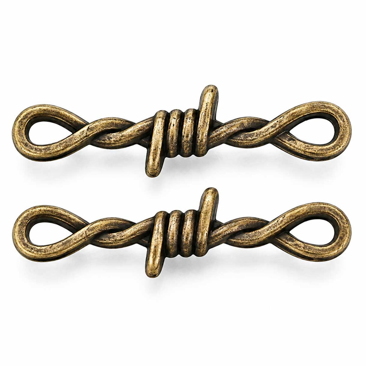 Zinc Alloy Antique Brass Barbed Wire Bead/Charms (10 Pack) China