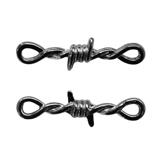 Zinc Alloy Silver Barbed Wire Bead/Charms (10 Pack)