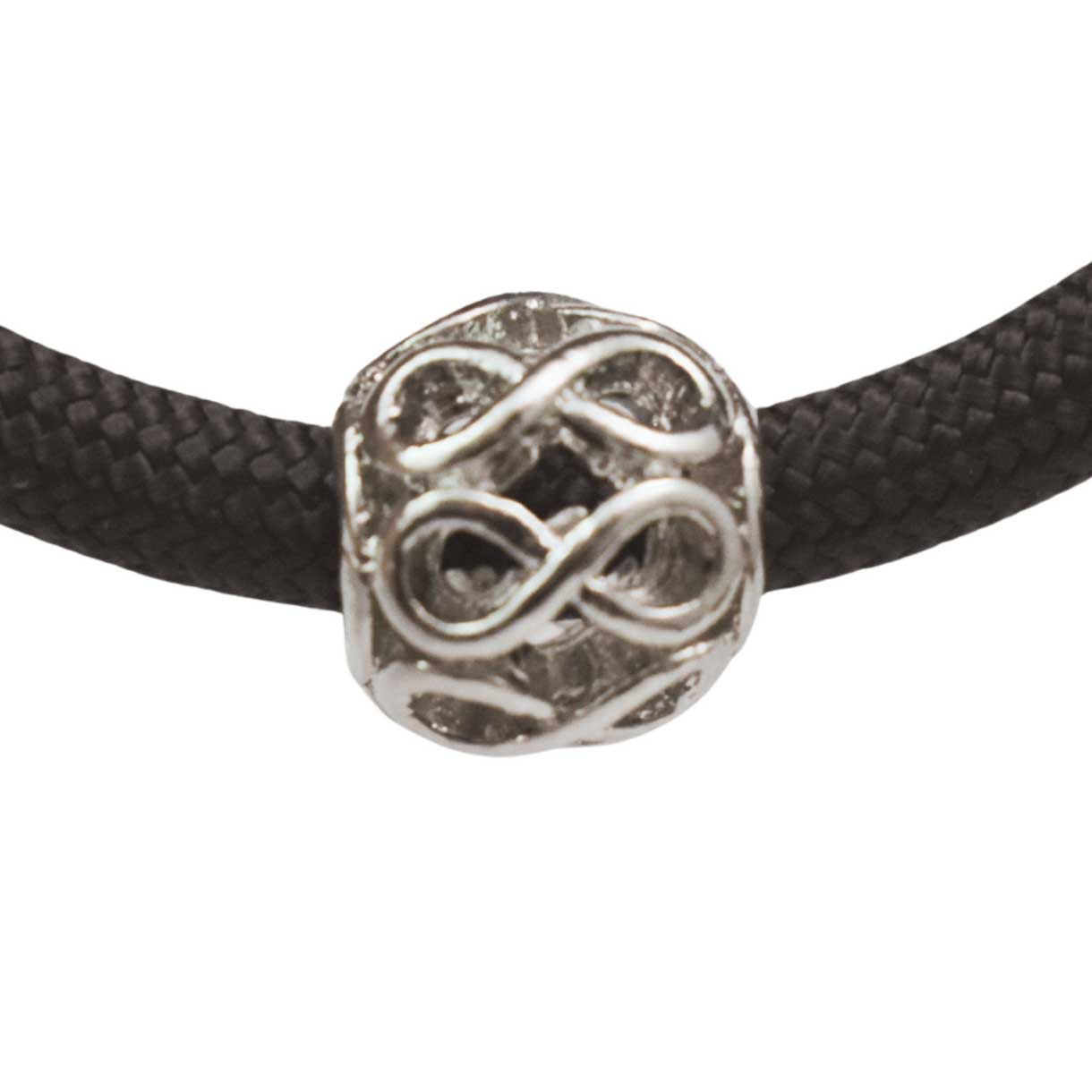 Platinum Infinity Round Brass Bead/Charm (2 pack)