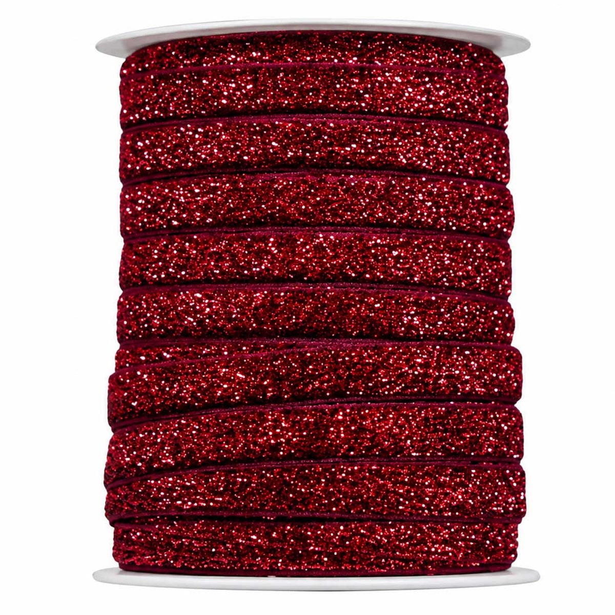 9.75 mm Fuchsia/Red Glitter Sparkle Ribbon 50 yd (45.5 m) 280-