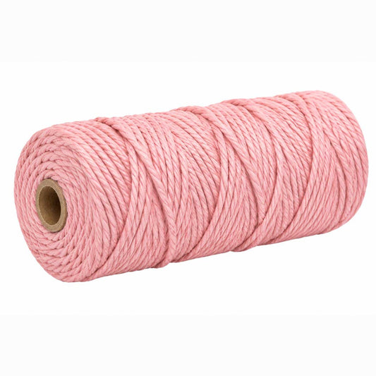 2 Pcs. 3 mm ((3/32") Lavender Pink Twisted Cotton Macrame Rope 100 m (109 yd) Per Spool 280-