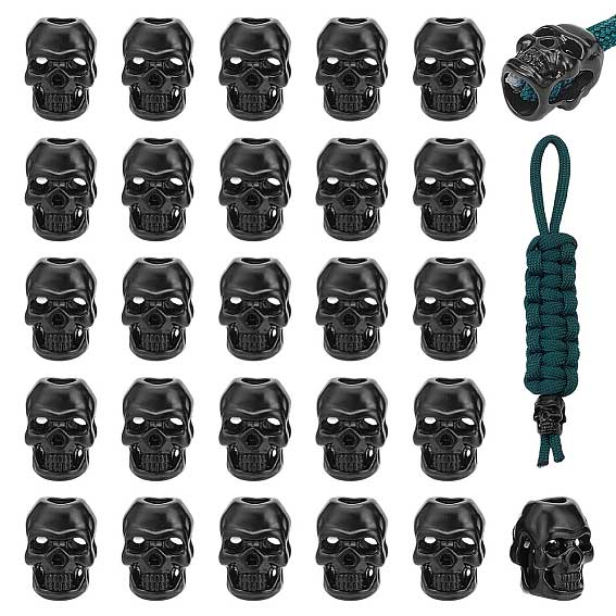 40 Pcs Alloy Black Skull Bead/Charms (1-set)