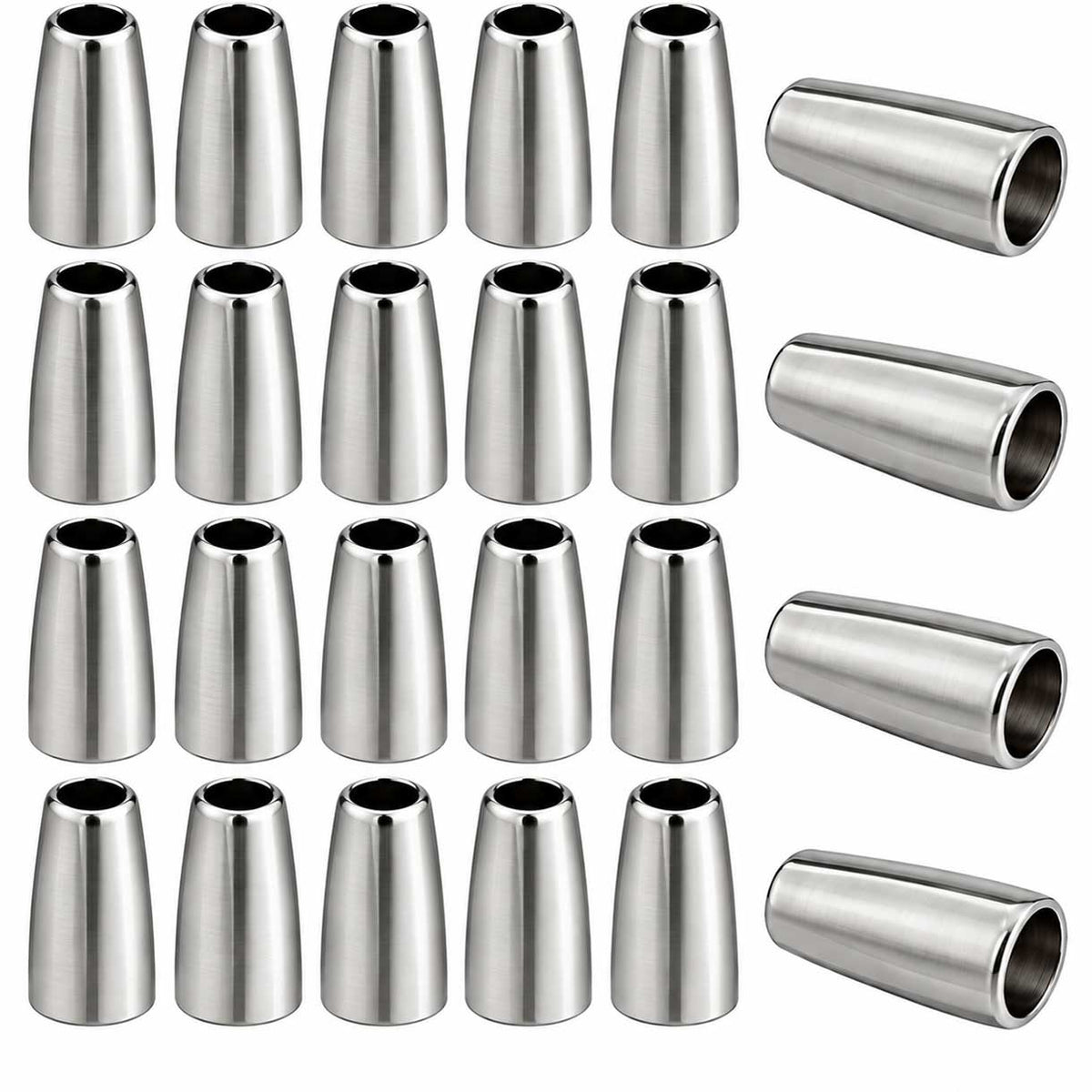 4-7 mm Platinum Alloy Cord Ends/Caps (10 Pack) 280-