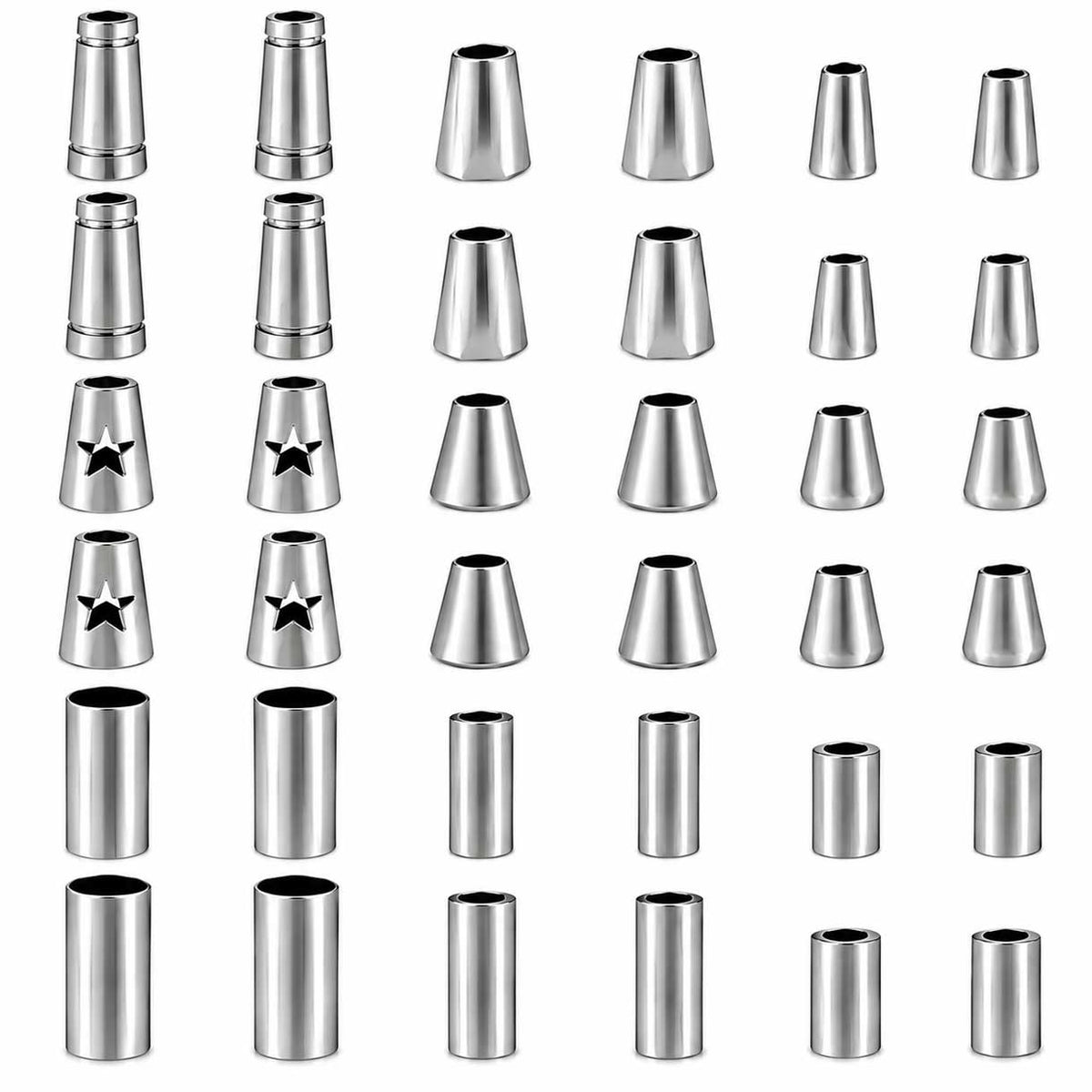 54 Pcs 9 Styles Alloy Cord Ends 280-