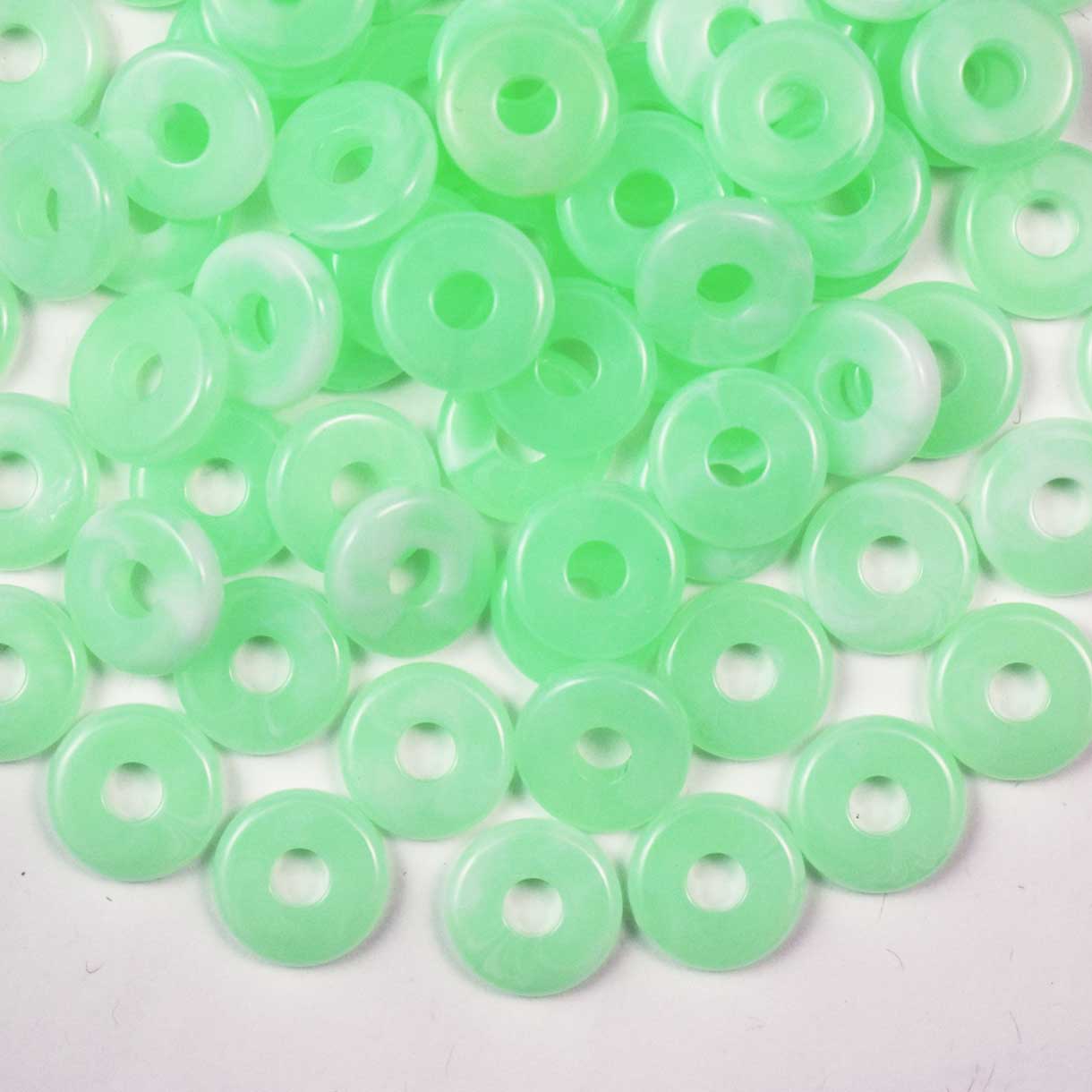 Spring Green Acrylic Disc/Spacer Bead/Charm (100 Pack)