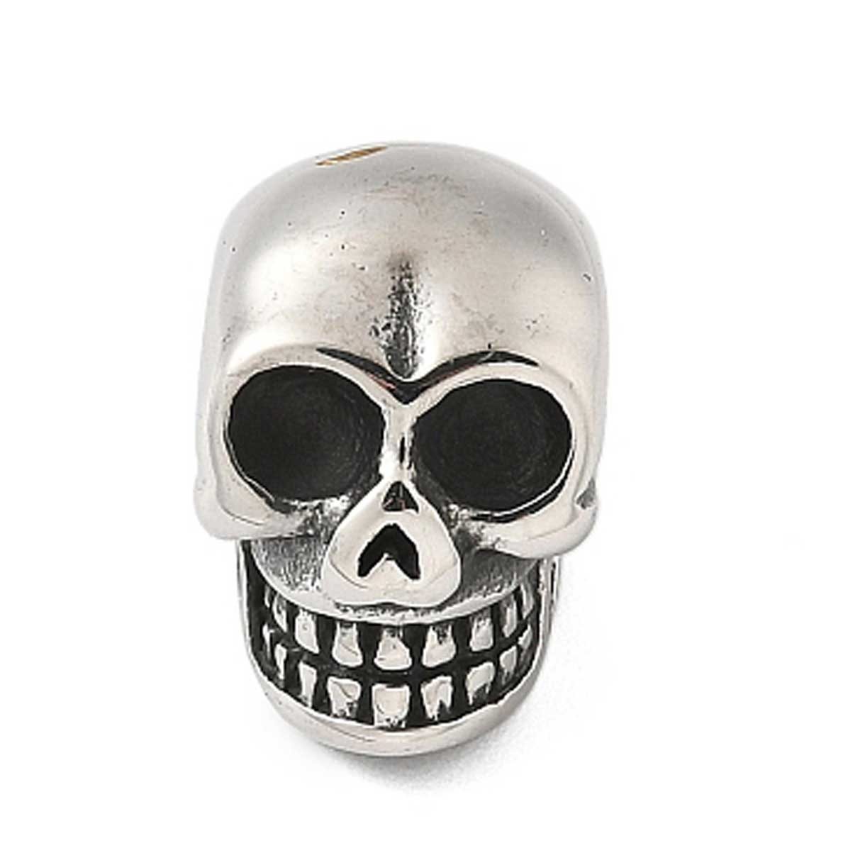 Bald Skull Charm/Bead 304 Stainless Steel