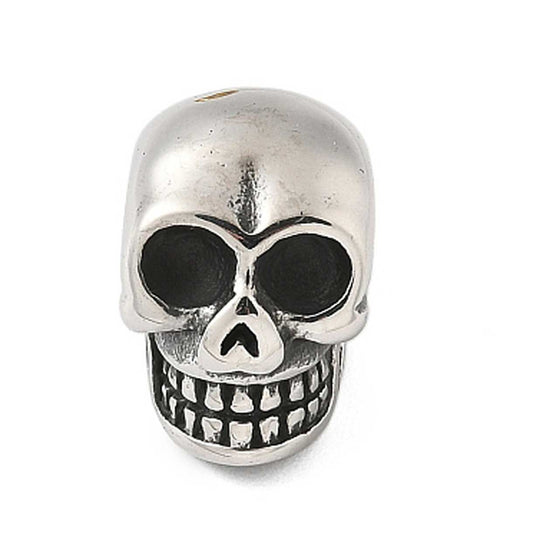 Bald Skull Charm/Bead 304 Stainless Steel