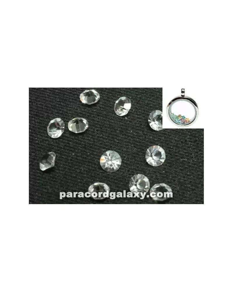 Birthstone Crystal Floating Charms Clear (10 Pack) - Paracord Galaxy
