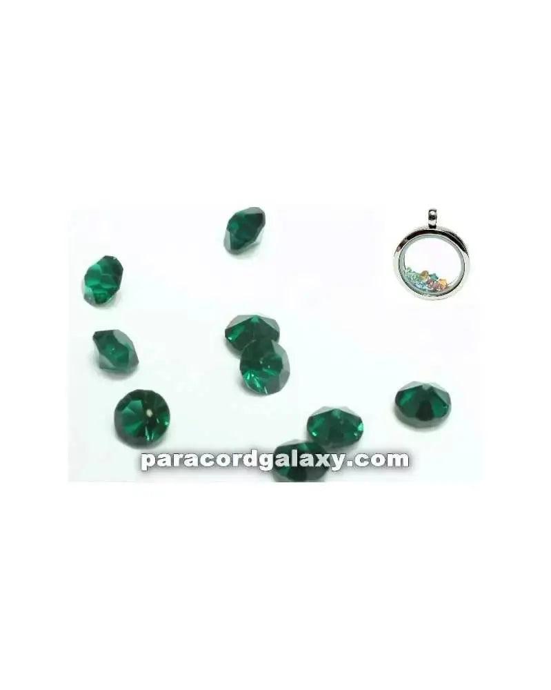 Birthstone Crystal Floating Charms Emerald Green (10 Pack) - Paracord Galaxy