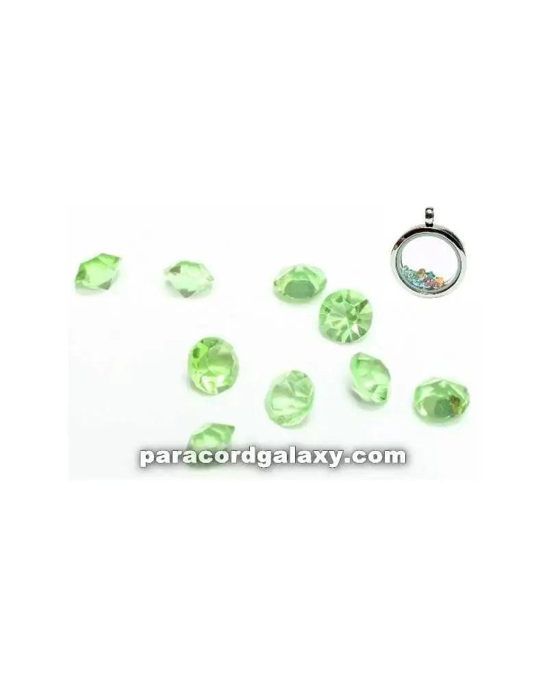 Birthstone Crystal Floating Charms Light Green (10 Pack) - Paracord Galaxy