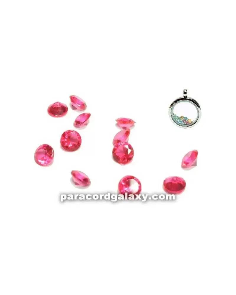 Birthstone Crystal Floating Charms Pink (10 Pack) - Paracord Galaxy