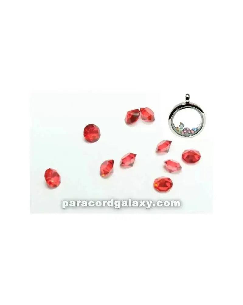 Birthstone Crystal Floating Charms Red (10 Pack) - Paracord Galaxy