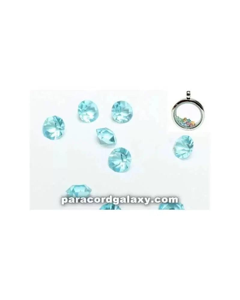 Birthstone Crystal Floating Charms Sky Blue (10 Pack) - Paracord Galaxy