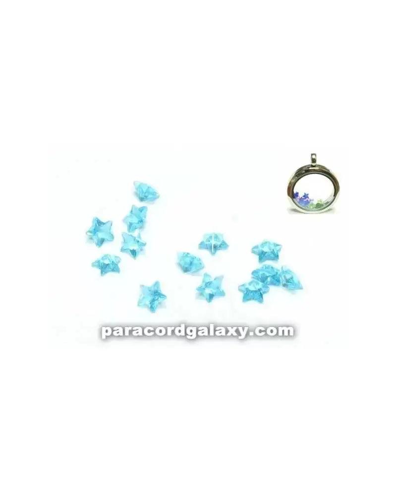 Birthstone Crystal Star Floating Charms Aqua Blue (10 Pack) - Paracord Galaxy