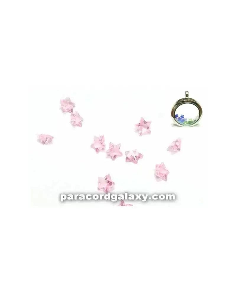 Birthstone Crystal Star Floating Charms Light Pink (10 Pack) - Paracord Galaxy
