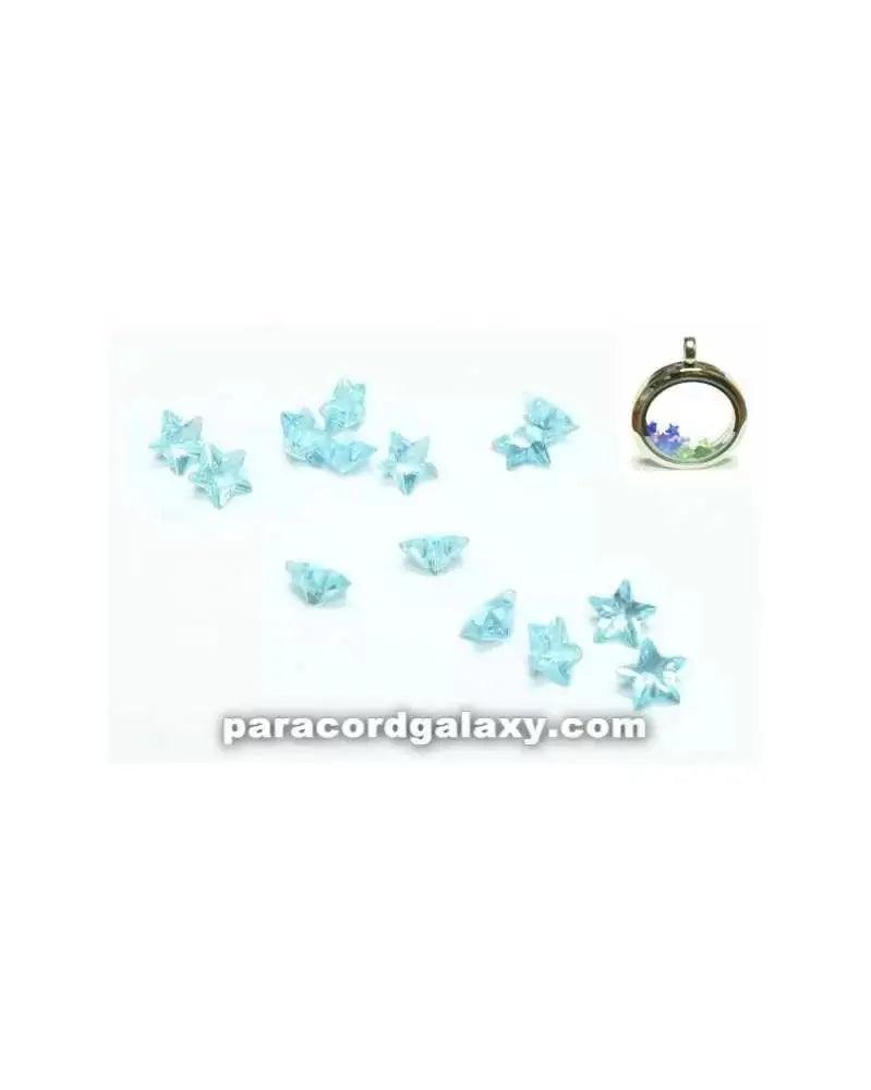 Birthstone Crystal Star Floating Charms Sky Blue (10 Pack) - Paracord Galaxy