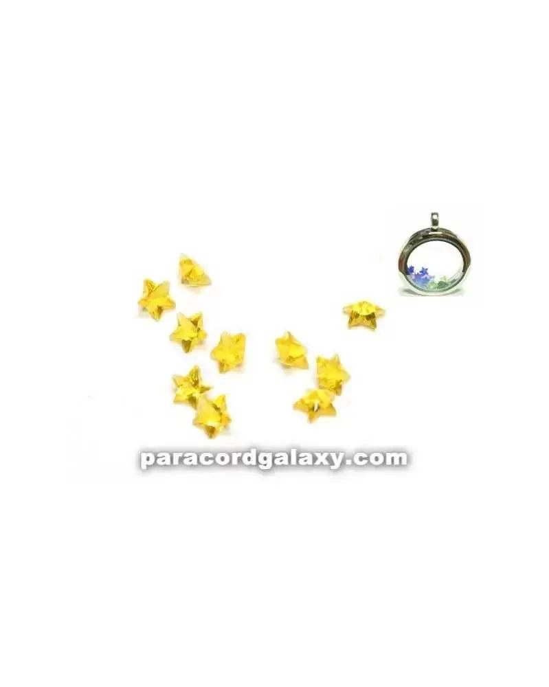 Birthstone Crystal Star Floating Charms Yellow (10 Pack) - Paracord Galaxy