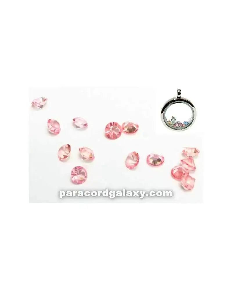 Birthstone Floating Charms Light Pink (10 Pack) - Paracord Galaxy