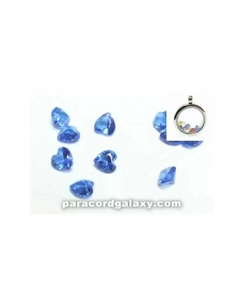 Birthstone Floating Crystal Charms Dark Blue Heart (10 Pack) - Paracord Galaxy