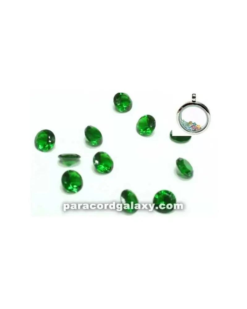 Birthstone Green Crystal Floating Charms (10 pack) - Paracord Galaxy