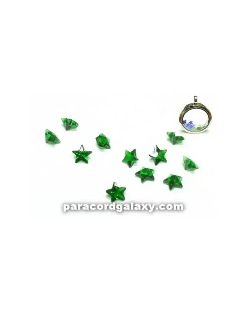 Birthstone Green Crystal Star Floating Charms (10 Pack) - Paracord Galaxy