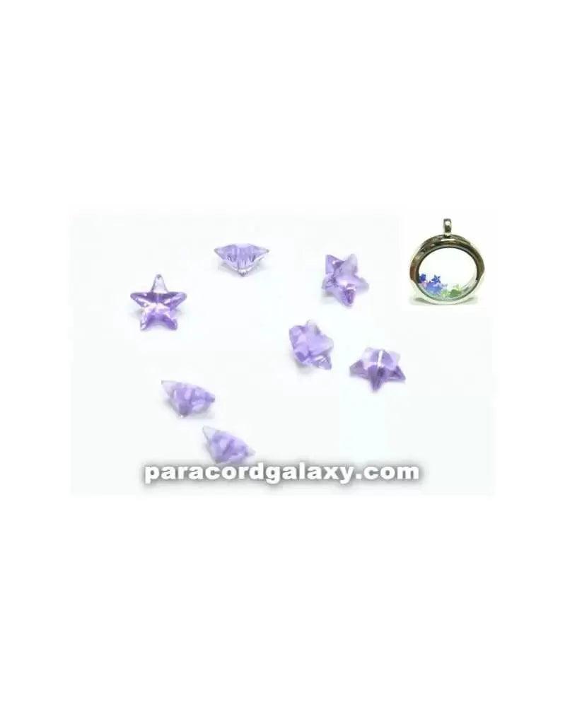 Birthstone Purple Crystal Star Floating Charms (10 Pack) - Paracord Galaxy