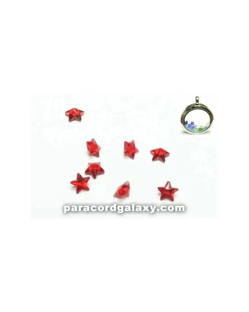 Birthstone Red Crystal Star Floating Charms (10 Pack) - Paracord Galaxy
