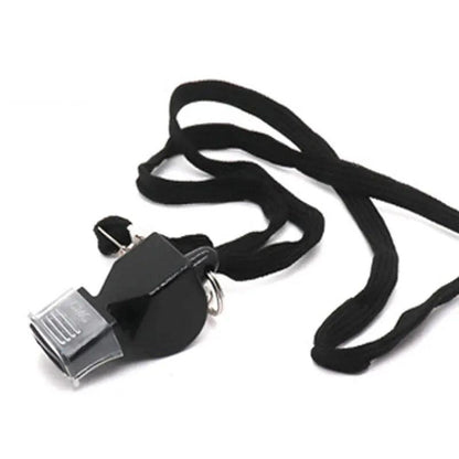 Black Plastic Whistle with Lanyard - Paracord Galaxy