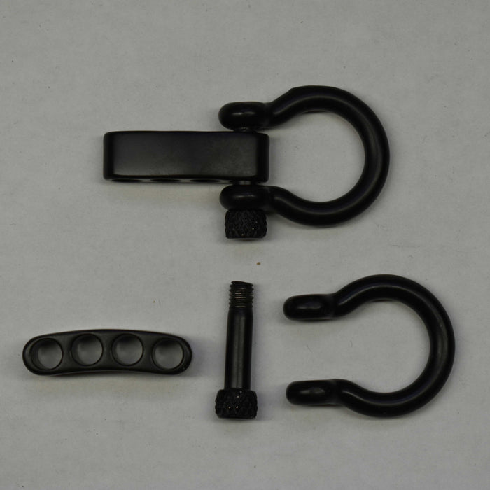 Black Stainless Steel Adjustable Bow Shackle Knurled Knob (1 Pack)