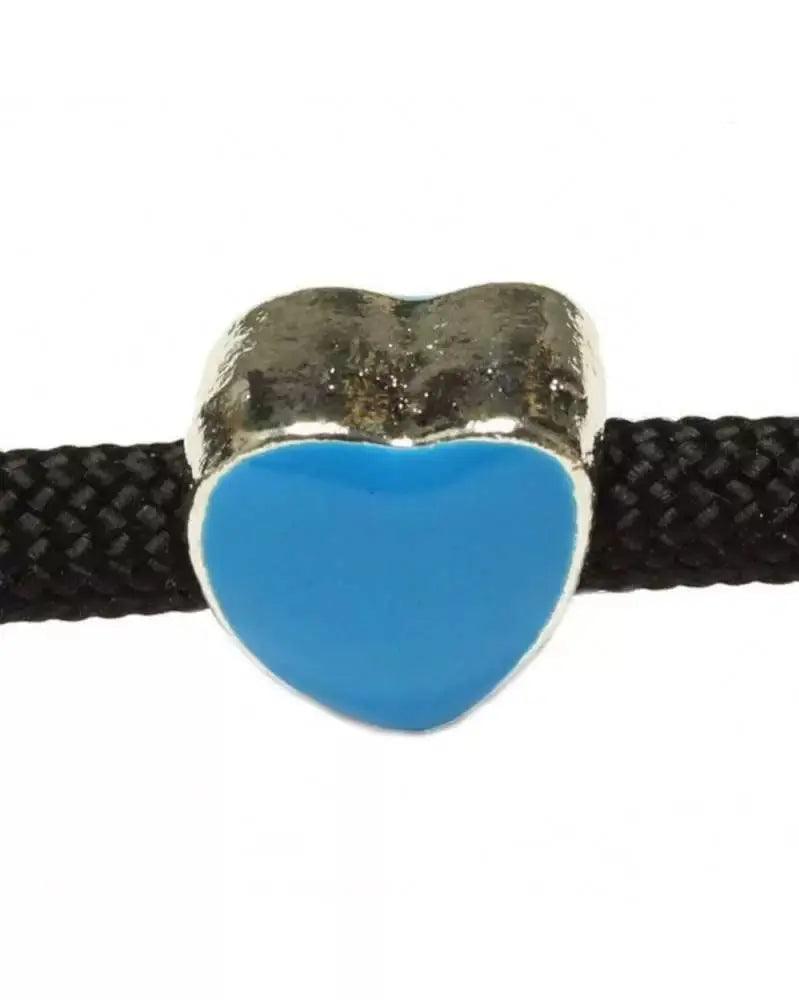 Blue Enamel Heart Shaped Bead (1 Pack) - Paracord Galaxy